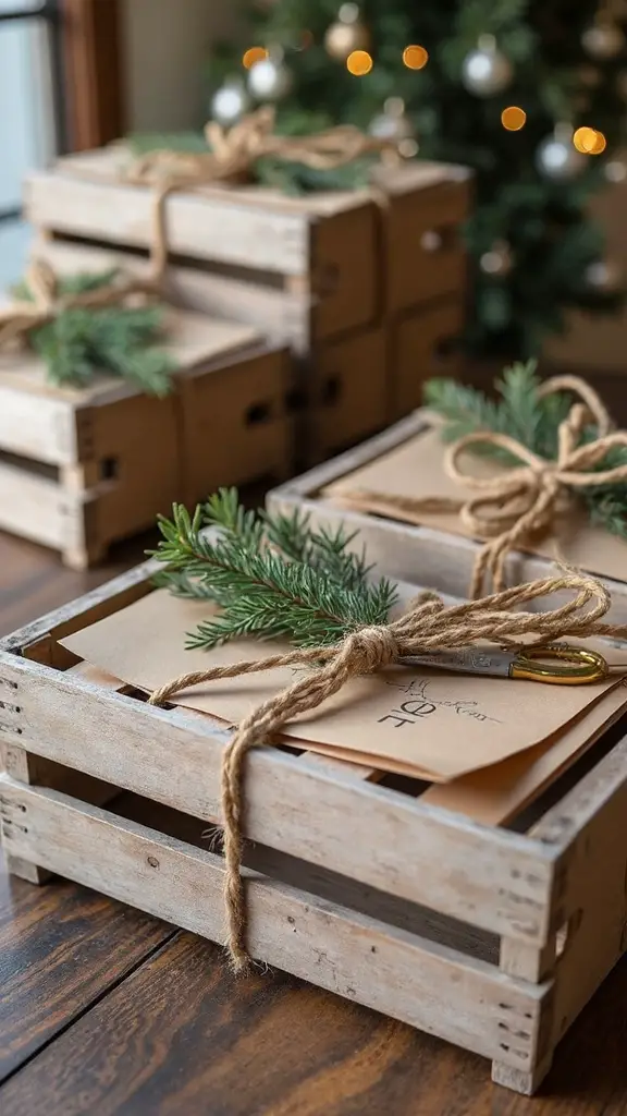 farmhouse style gift wrap organization station