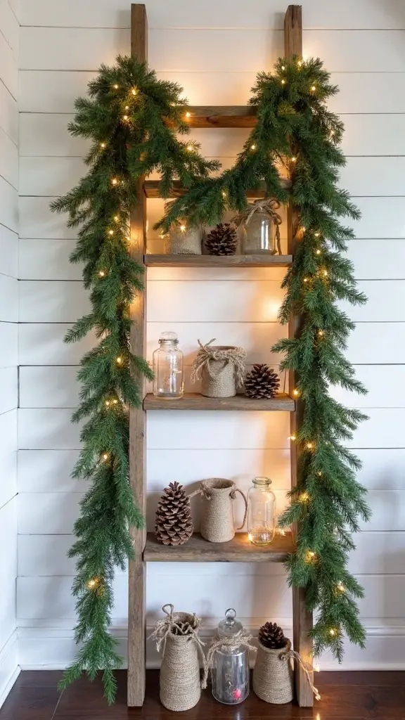 festive farmhouse ladder christmas tree alternative