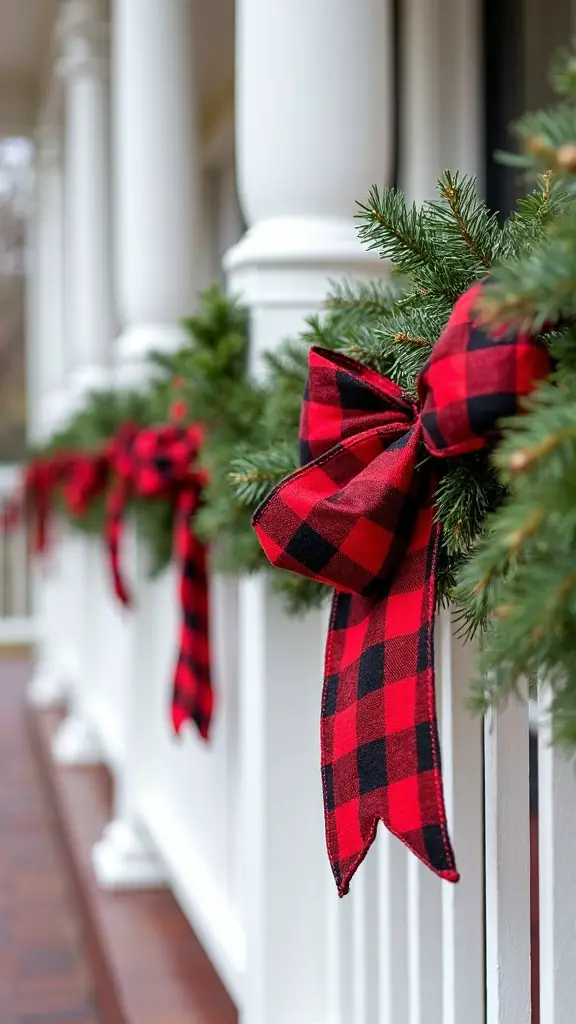 festive farmhouse porch railings garland