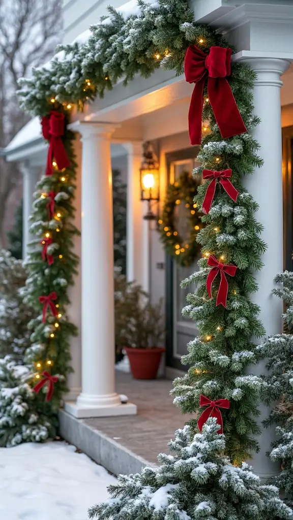 festive graceful porch column decor