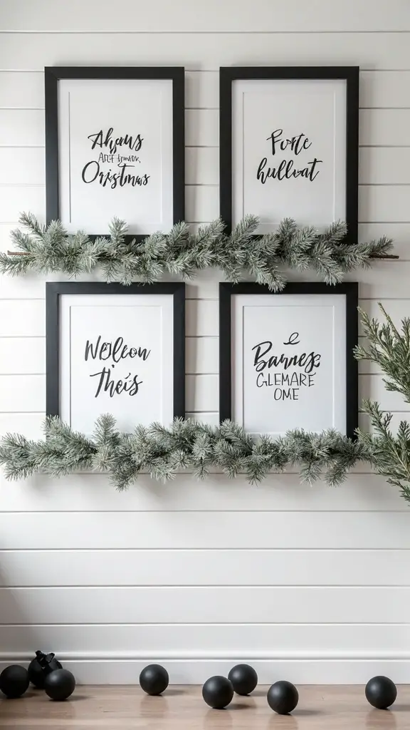 festive holiday typographic wall display