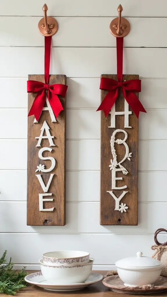festive kitchen holiday message displays