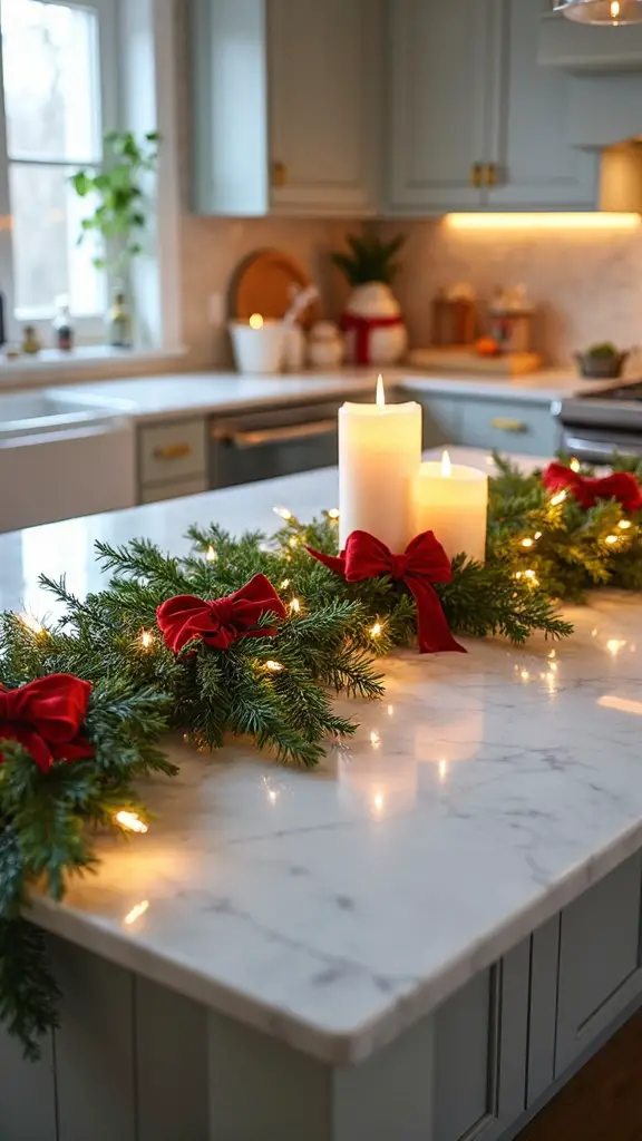 festive kitchen island holiday centerpiece ideas