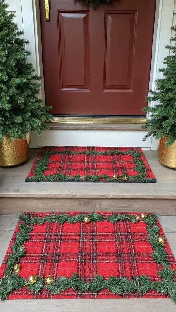 festive layered doormat visual welcome