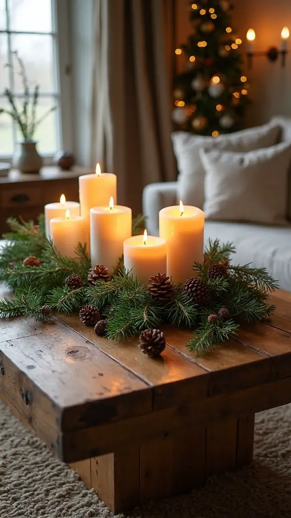festive layered rustic holiday centerpiece