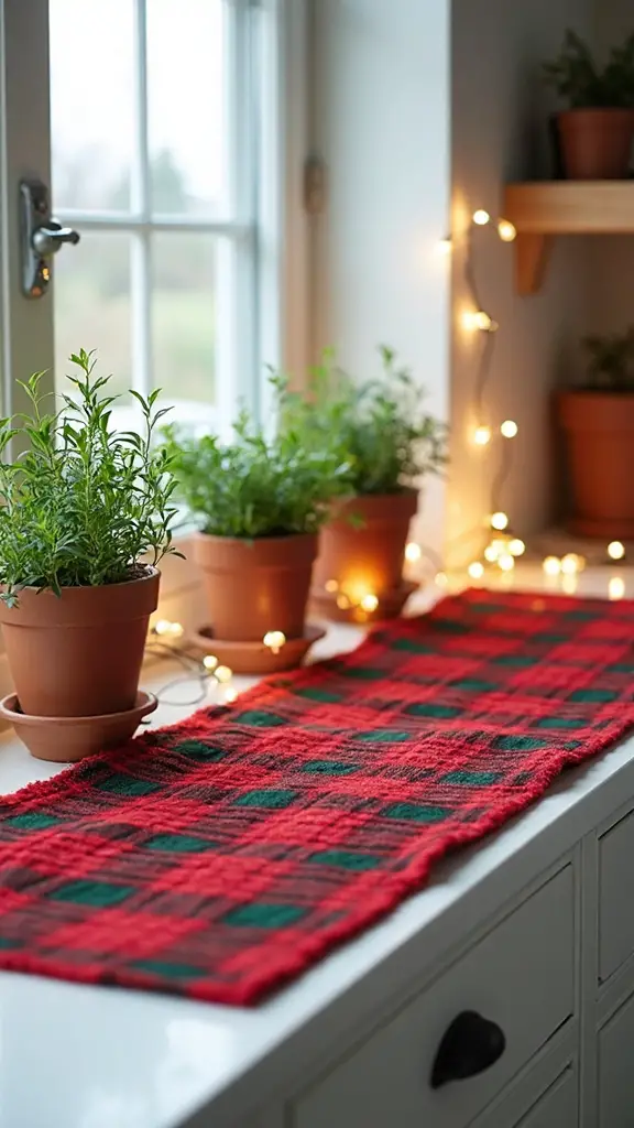 festive placemats window sill display
