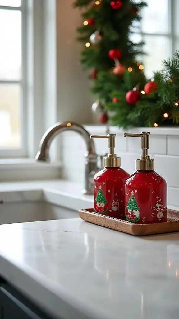 festive seasonal dish soap dispensers
