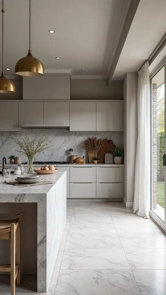flexible flowing neutral integrated kitchen living