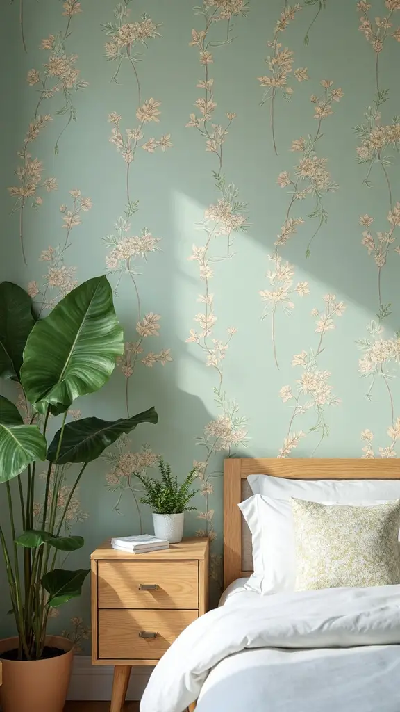 flexible removable relaxing sage wallpaper