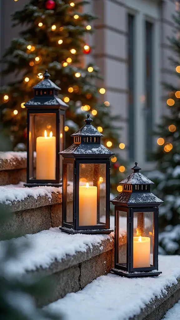 flickering layered sophisticated lantern arrangements