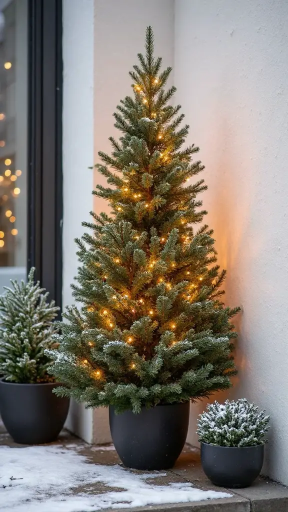 focal tree wrapped in lights