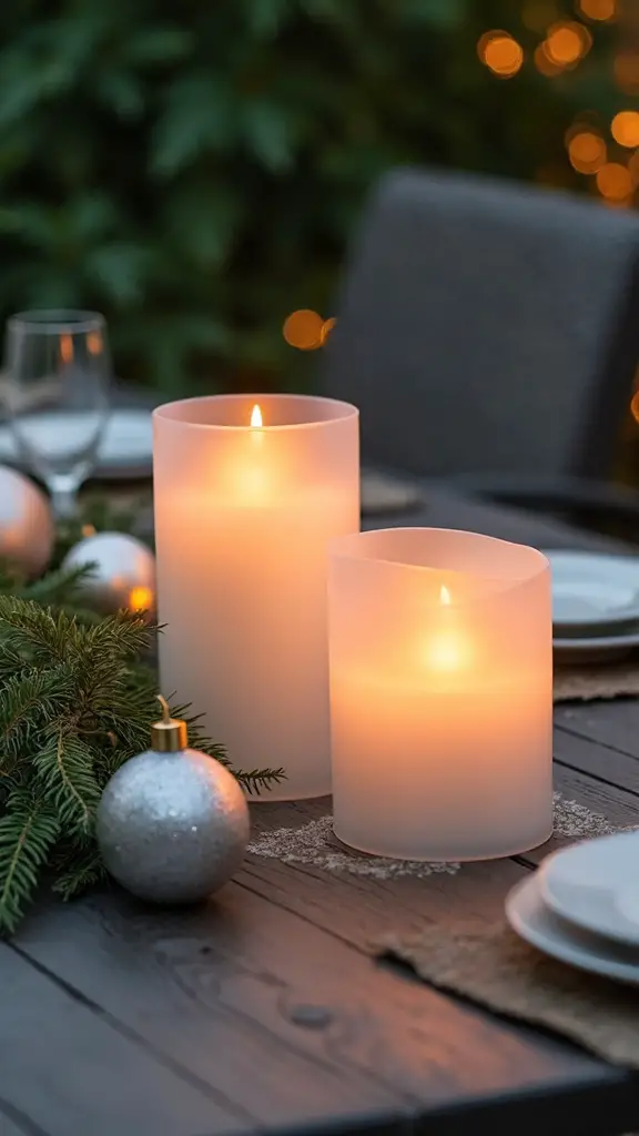 frosted glass hurricane candle holders