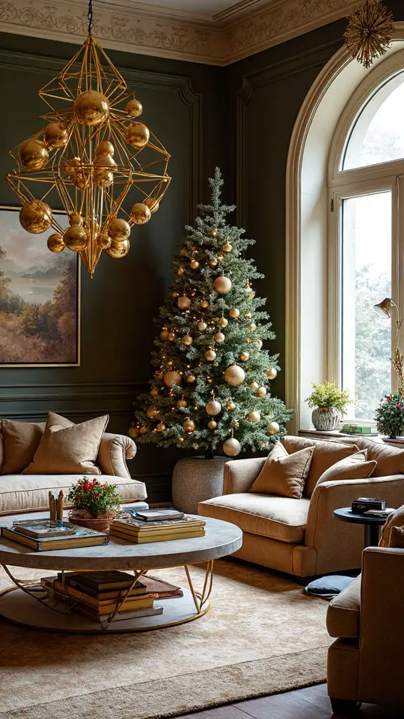 glamorous geometric metallic holiday elegance
