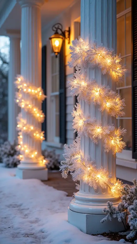 glamorous sparkling porch column decor