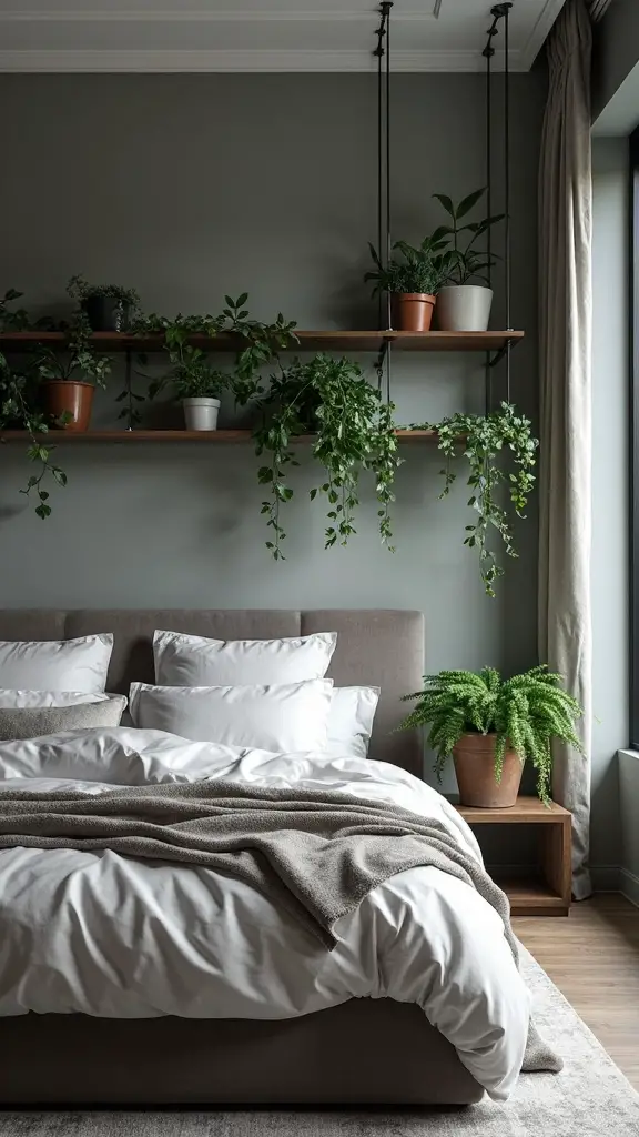 greenery enhances natural bedroom balance