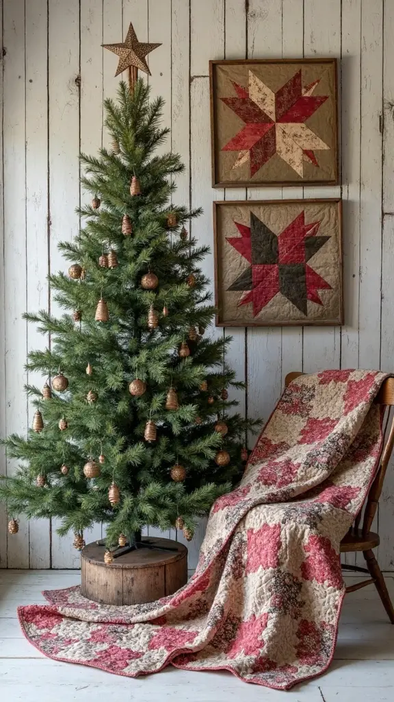 handmade warm vintage quilt christmas decor