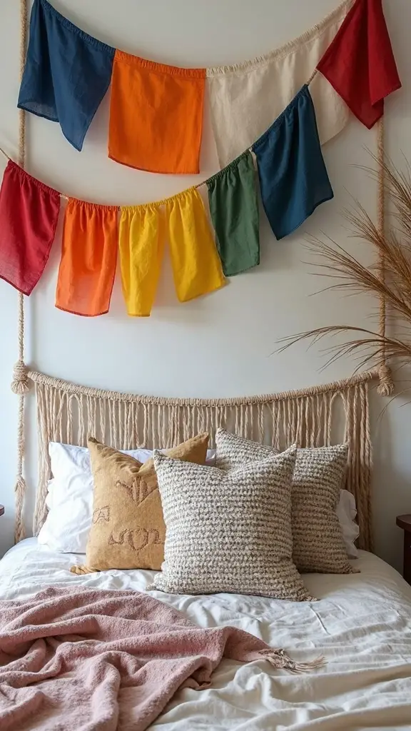 hanging prayer flags promotes positive energy