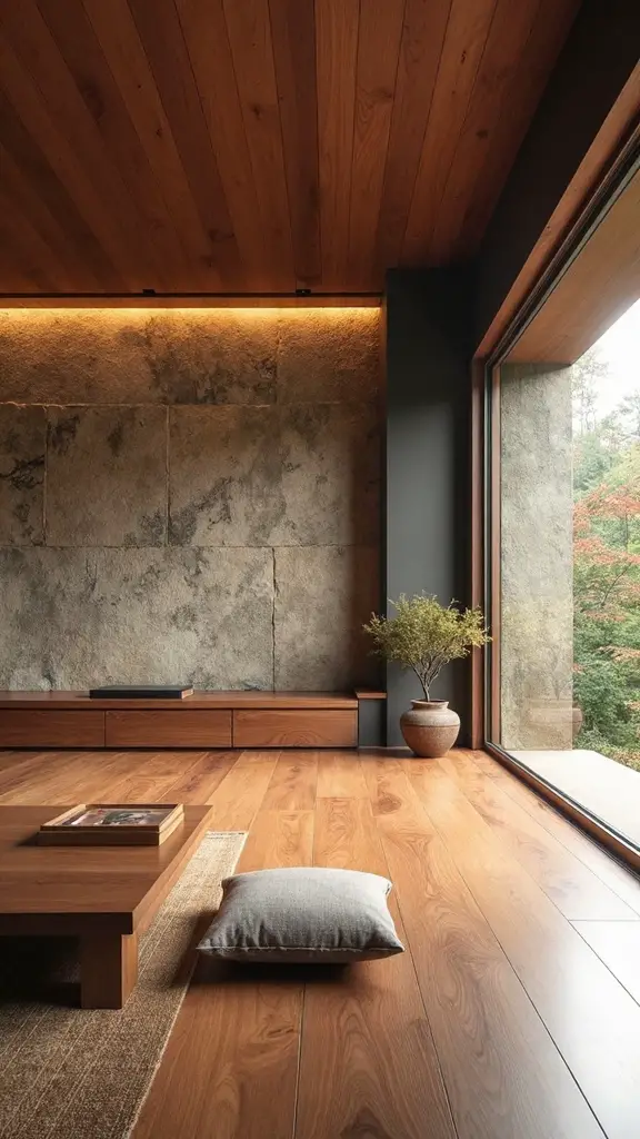 harmonious natural materials minimalist living