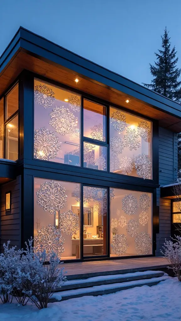 illuminated laser cut snowflake panel displays