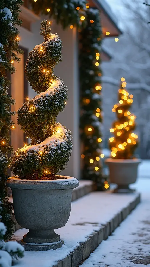 illuminated structured seasonal versatile topiaries