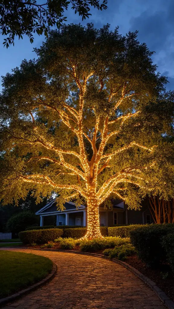 illuminated trees captivate festive onlookers