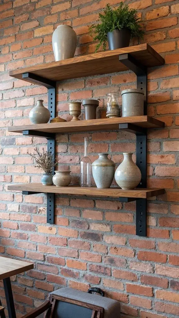industrial minimalist floating shelves