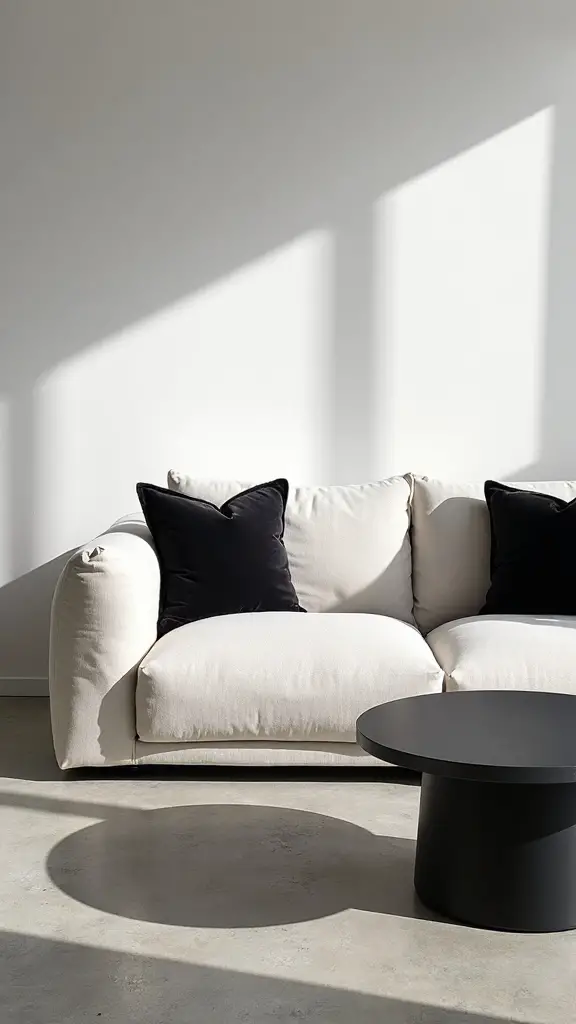 layered textured minimalist living room