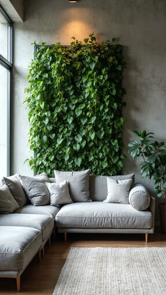 lush green contrast against concrete