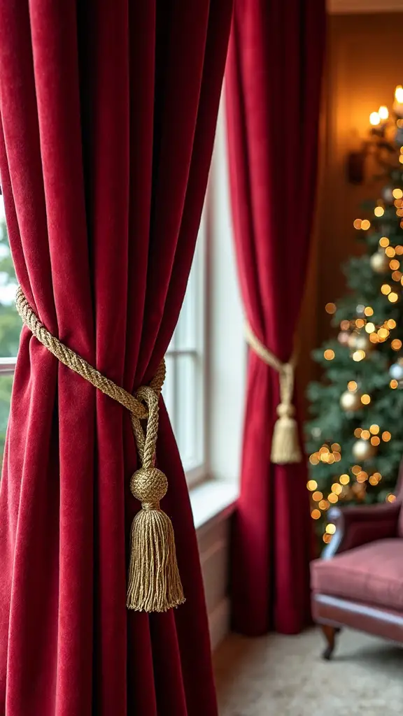 luxurious dramatic curtain displays with refined tiebacks