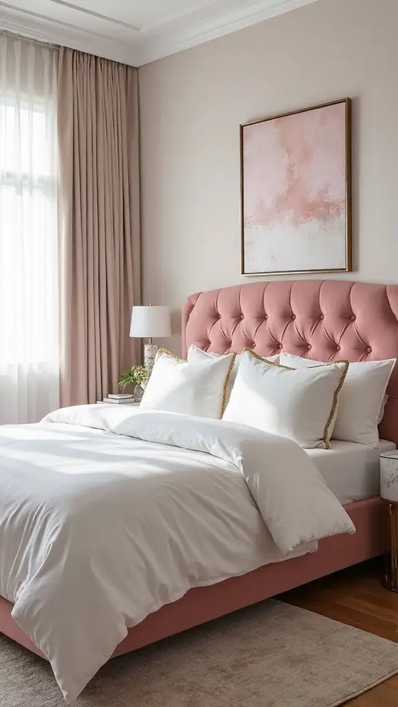 luxurious pink bedroom centerpiece