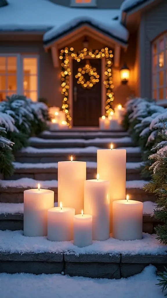 magical outdoor christmas candle display