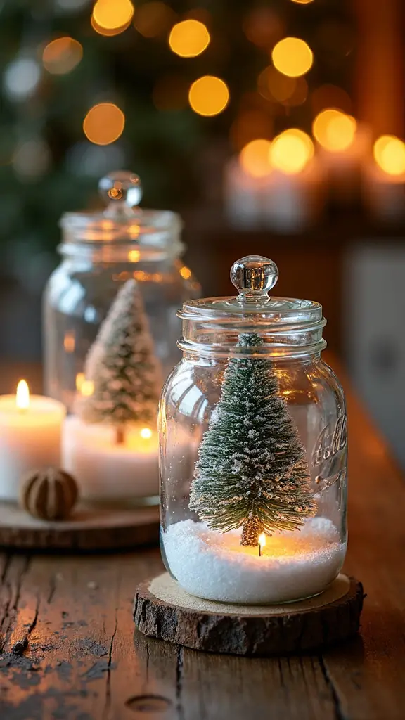 magical winter wonderland canning jar snow globes