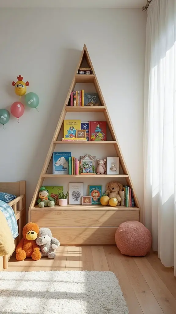 maximize corner space with triangular shelves