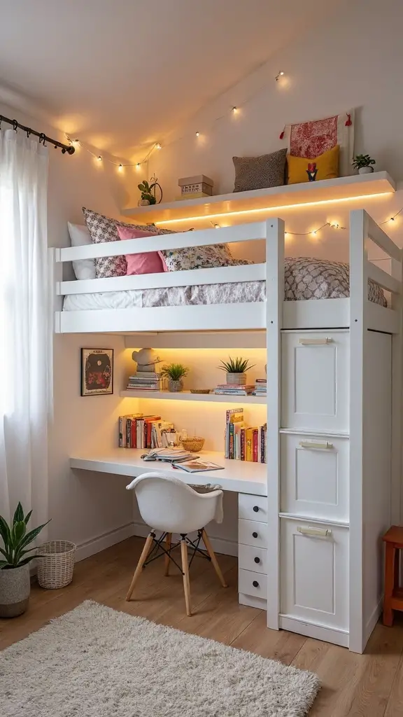 maximize space with loft beds