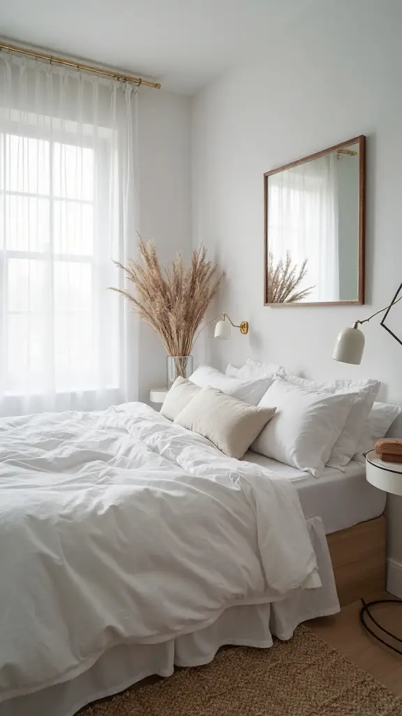 maximizing small white bedroom space