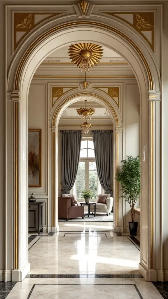 metallic geometric glamorous art deco