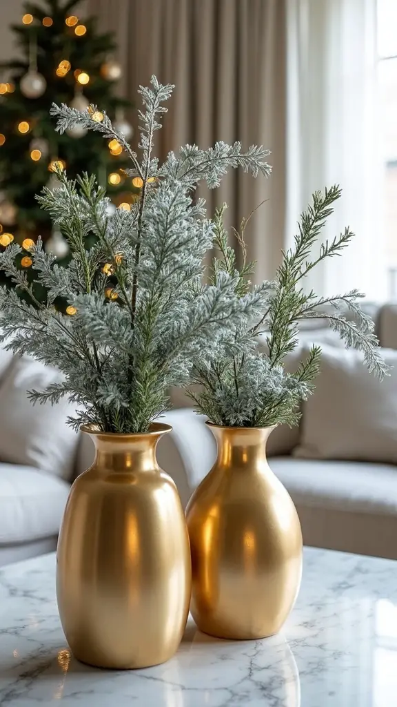 metallic gold winter branch arrangements