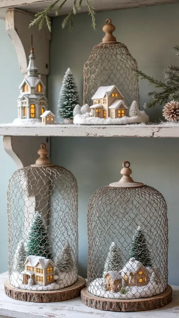 miniature christmas farmhouse display charm