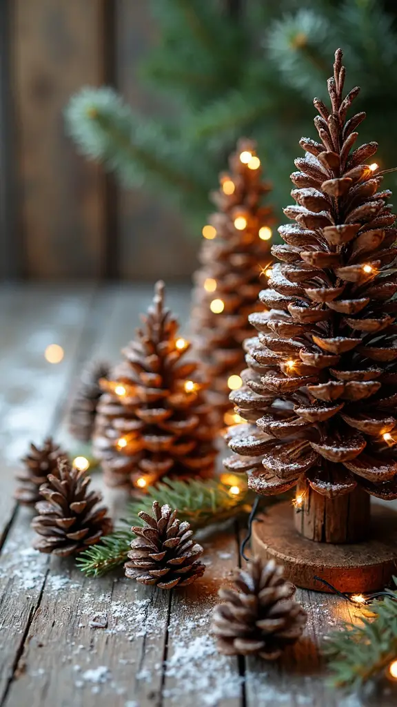 miniature pinecone christmas tree lights