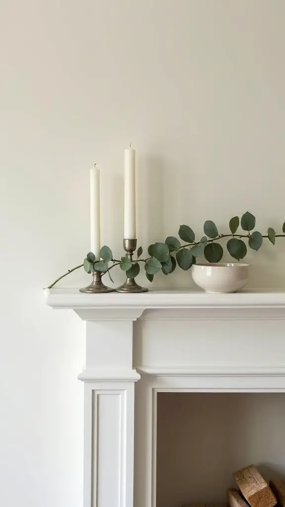 minimalist balanced impactful holiday mantel decor
