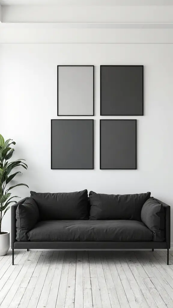 minimalist black gallery wall frames
