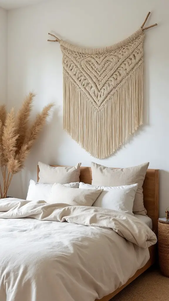 minimalist boho macrame art decor