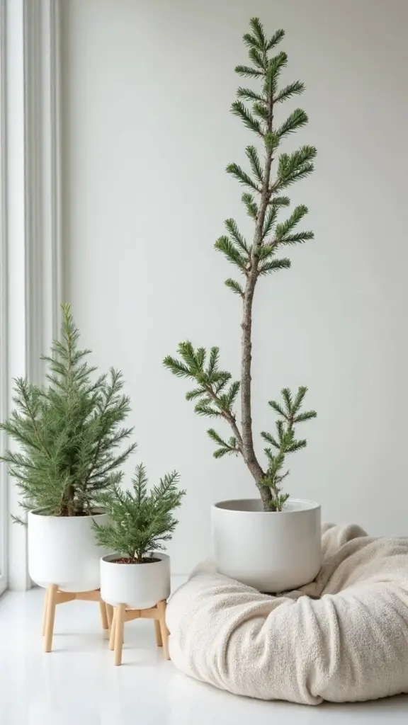 minimalist evergreen decor focal points