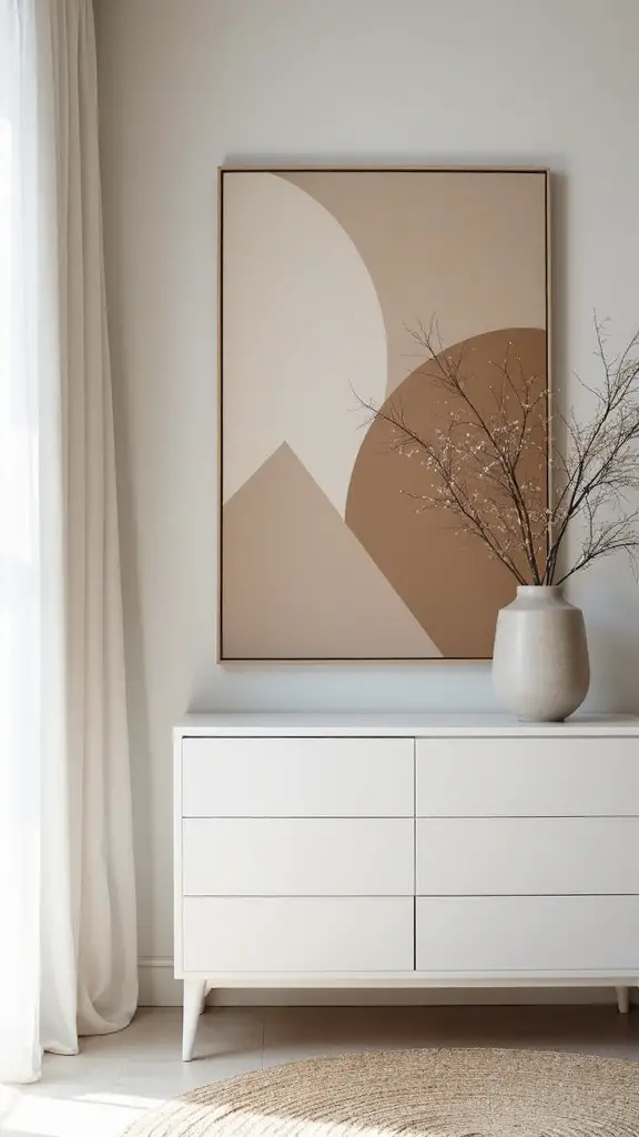 minimalist focal point dresser decor
