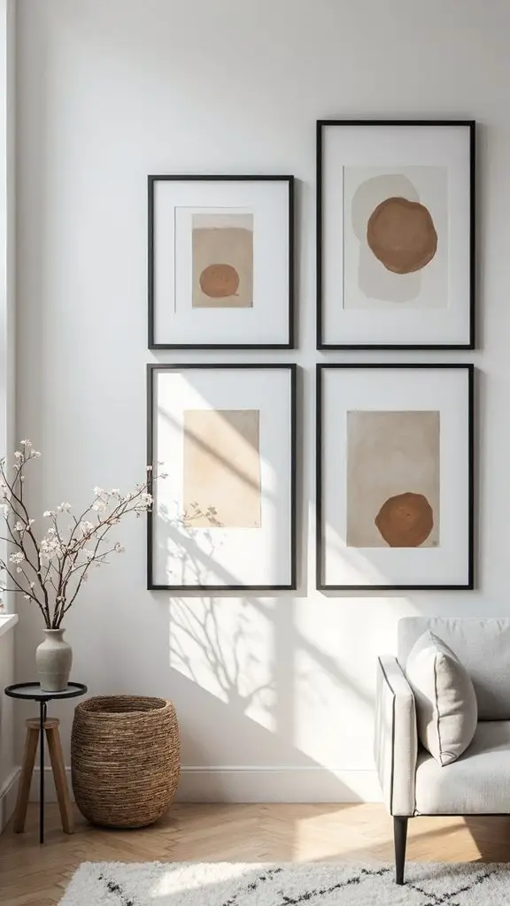 minimalist gallery walls with ribba frames