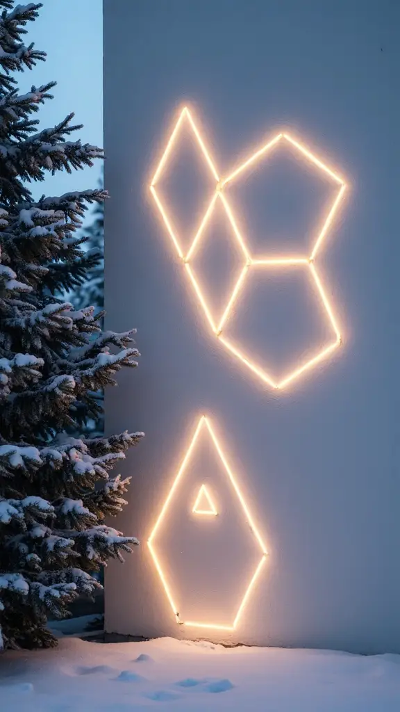 minimalist geometric holiday light displays