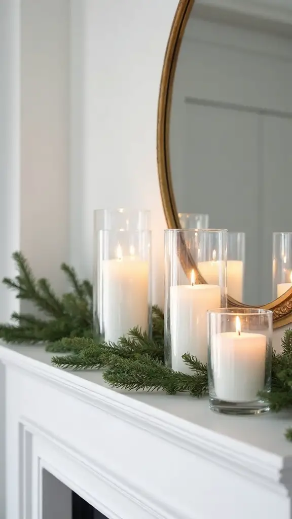 minimalist serene coordinated christmas candle decor