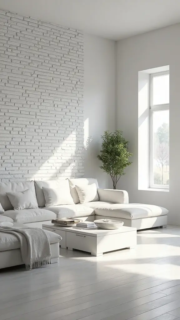 minimalist sophistication with textured accent wall