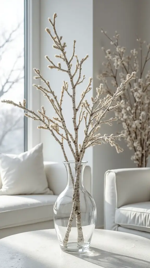 minimalist white birch twig tree