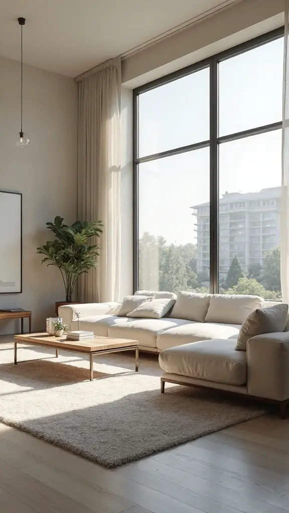 minimalist window centric furniture arrangement